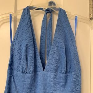 JCrew Seersucker Halter Dress